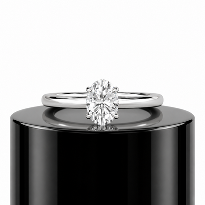 Oval Hidden Halo Ring