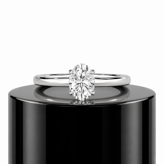 Oval Hidden Halo Ring