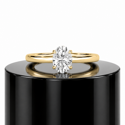 Oval Hidden Halo Ring