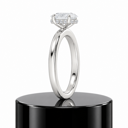 Oval Hidden Halo Ring