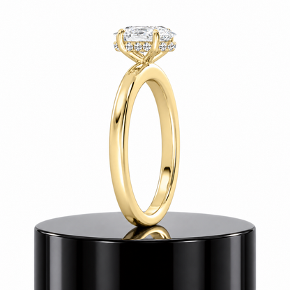 Oval Hidden Halo Ring