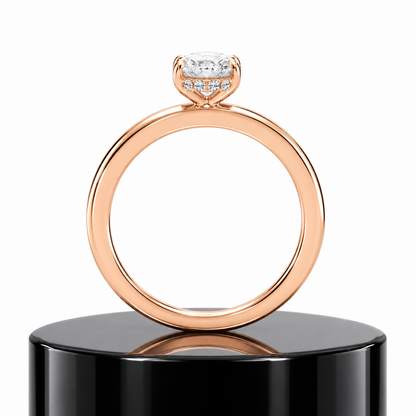 Oval Hidden Halo Ring