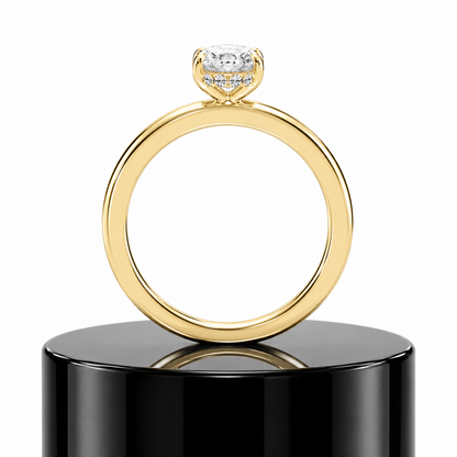 Oval Hidden Halo Ring