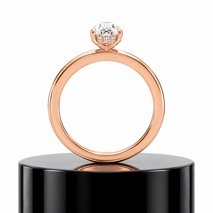 Pear Hidden Halo Ring