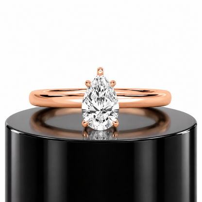 Pear Hidden Halo Ring