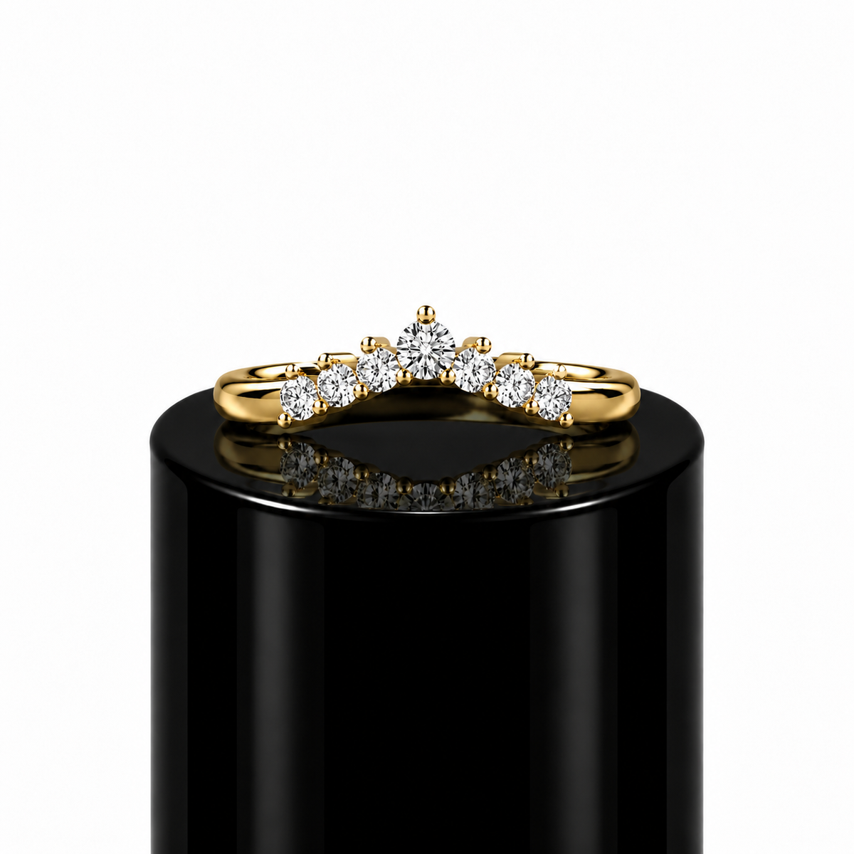 Round Diamond Tiara Wedding Band