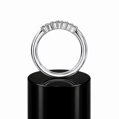 Round Diamond Tiara Wedding Band