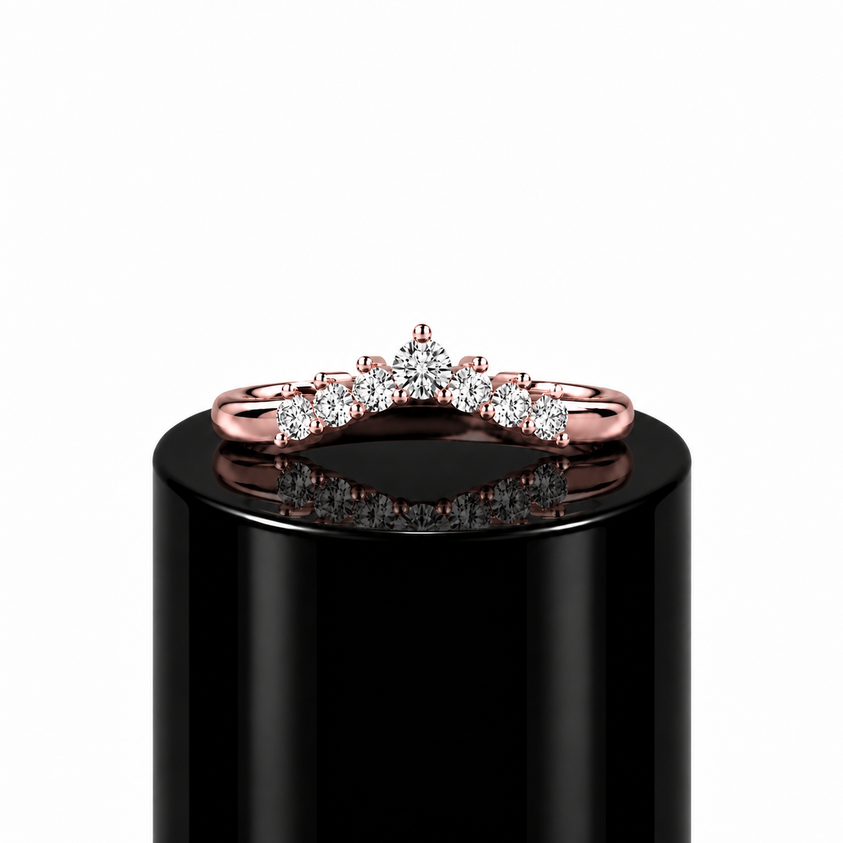 Round Diamond Tiara Wedding Band