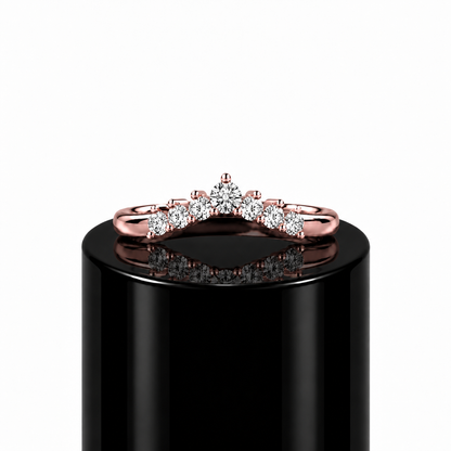 Round Diamond Tiara Wedding Band