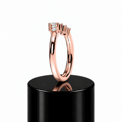 Round Diamond Tiara Wedding Band