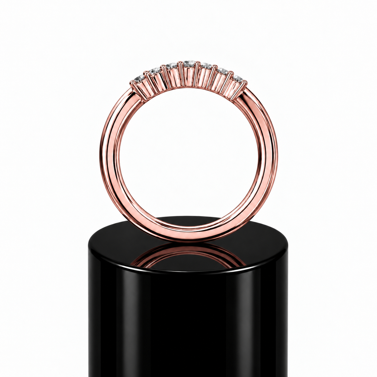 Round Diamond Tiara Wedding Band