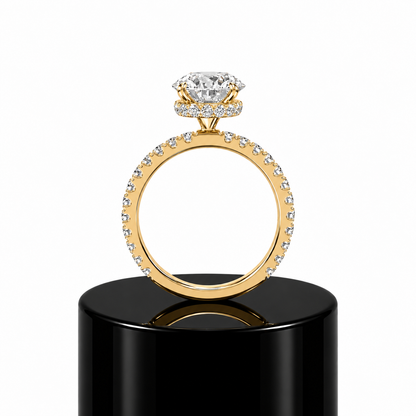 Round Hidden Halo Engagement Ring