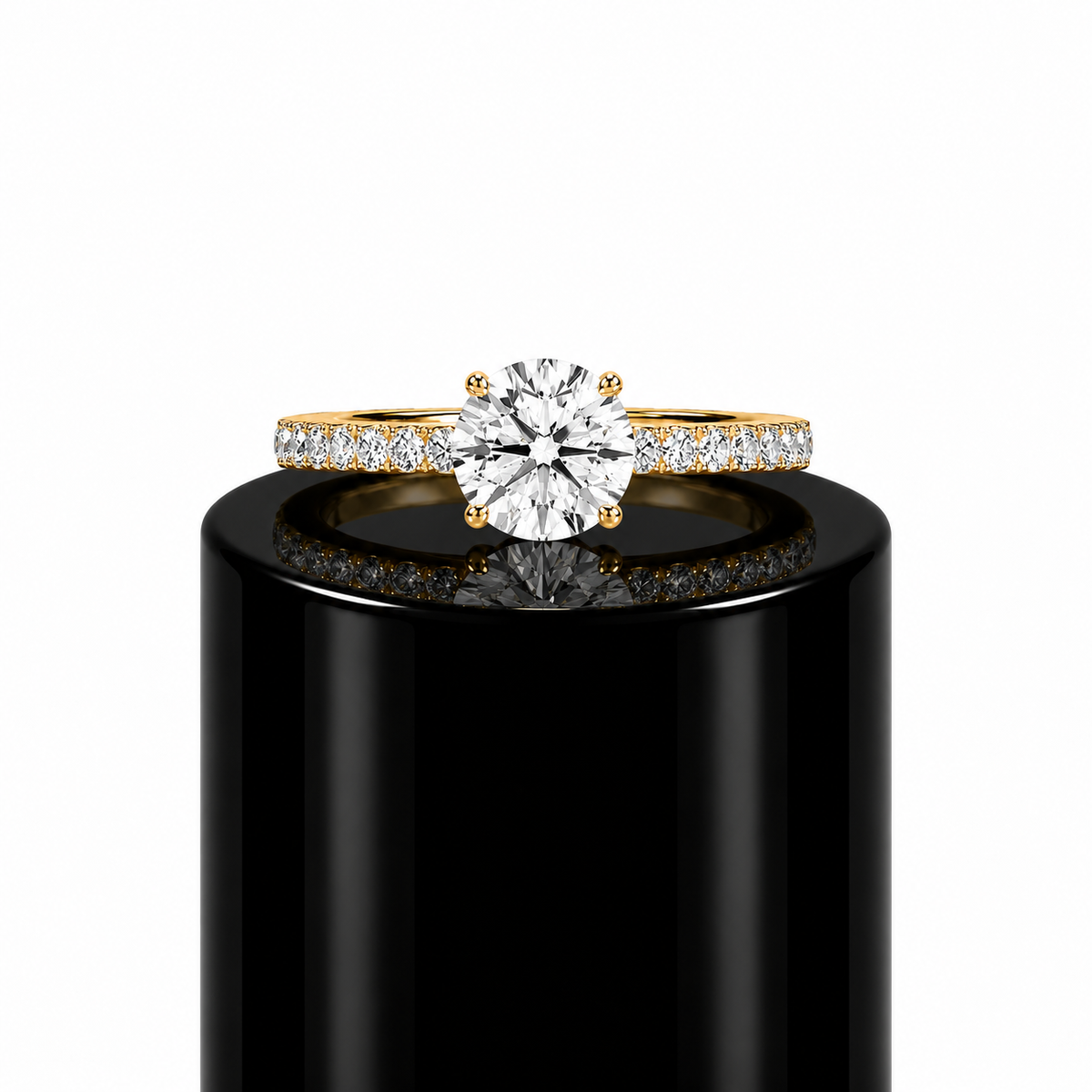 Round Hidden Halo Engagement Ring