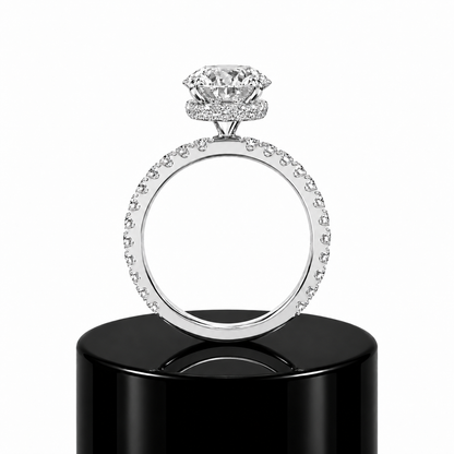 Round Hidden Halo Engagement Ring
