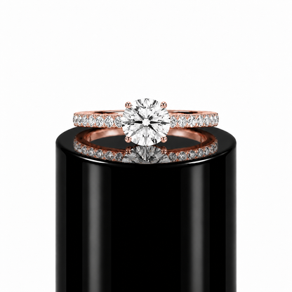 Round Hidden Halo Engagement Ring