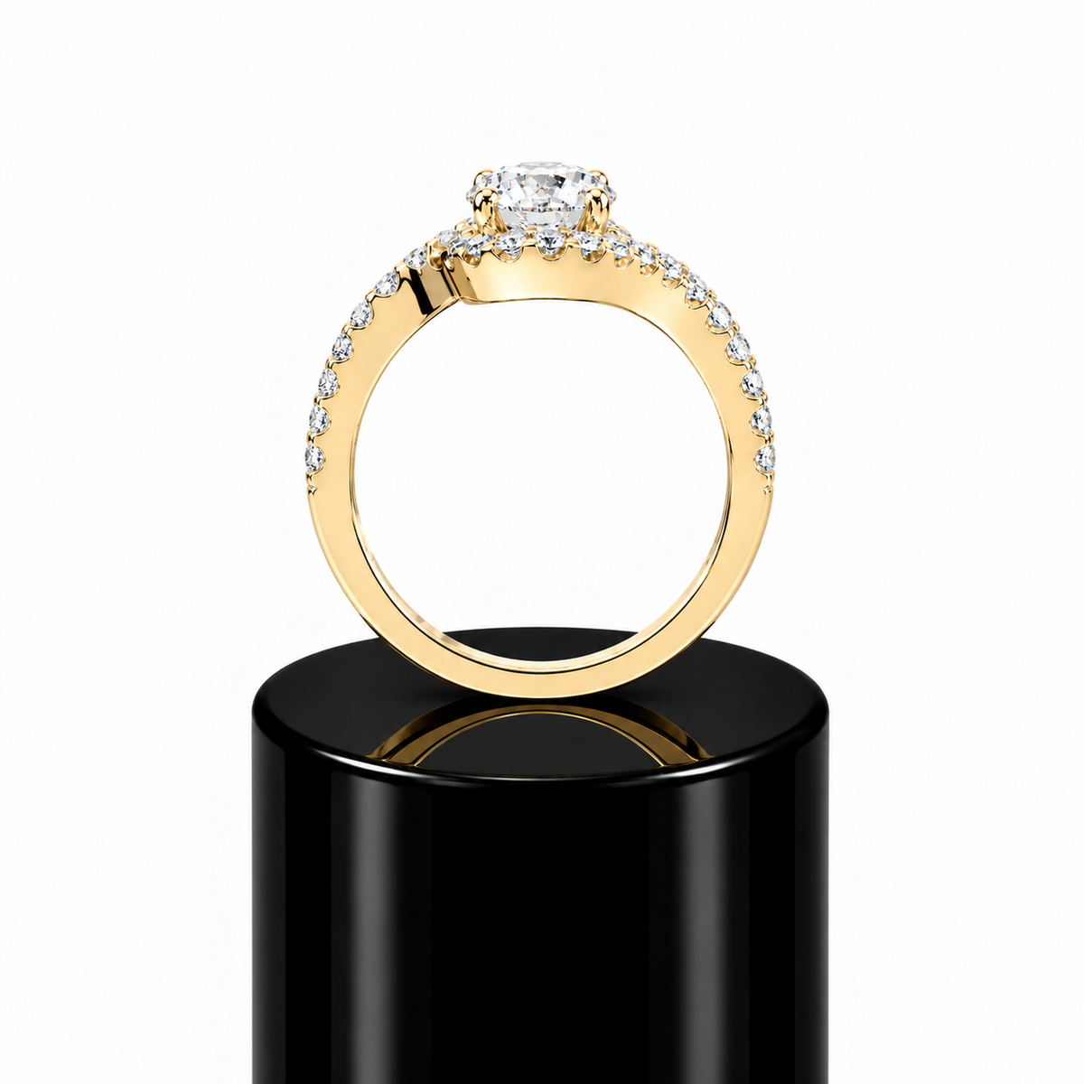 Intertwined Round Engagement Ring