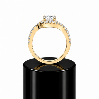 Intertwined Round Engagement Ring