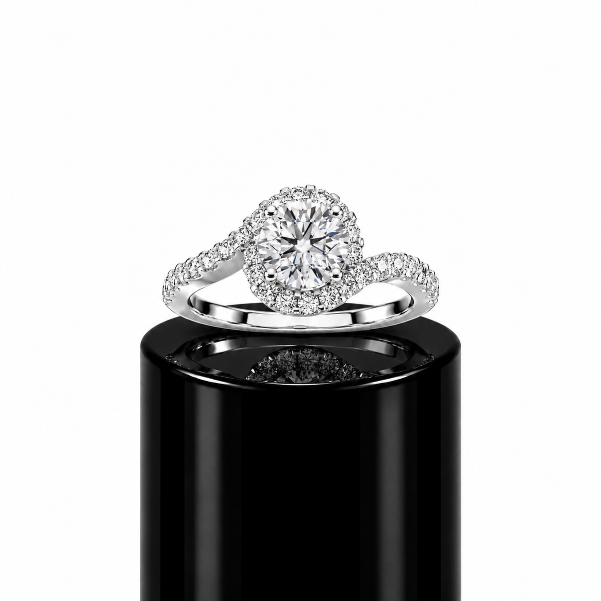 Intertwined Round Engagement Ring