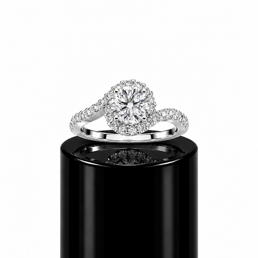 Intertwined Round Engagement Ring