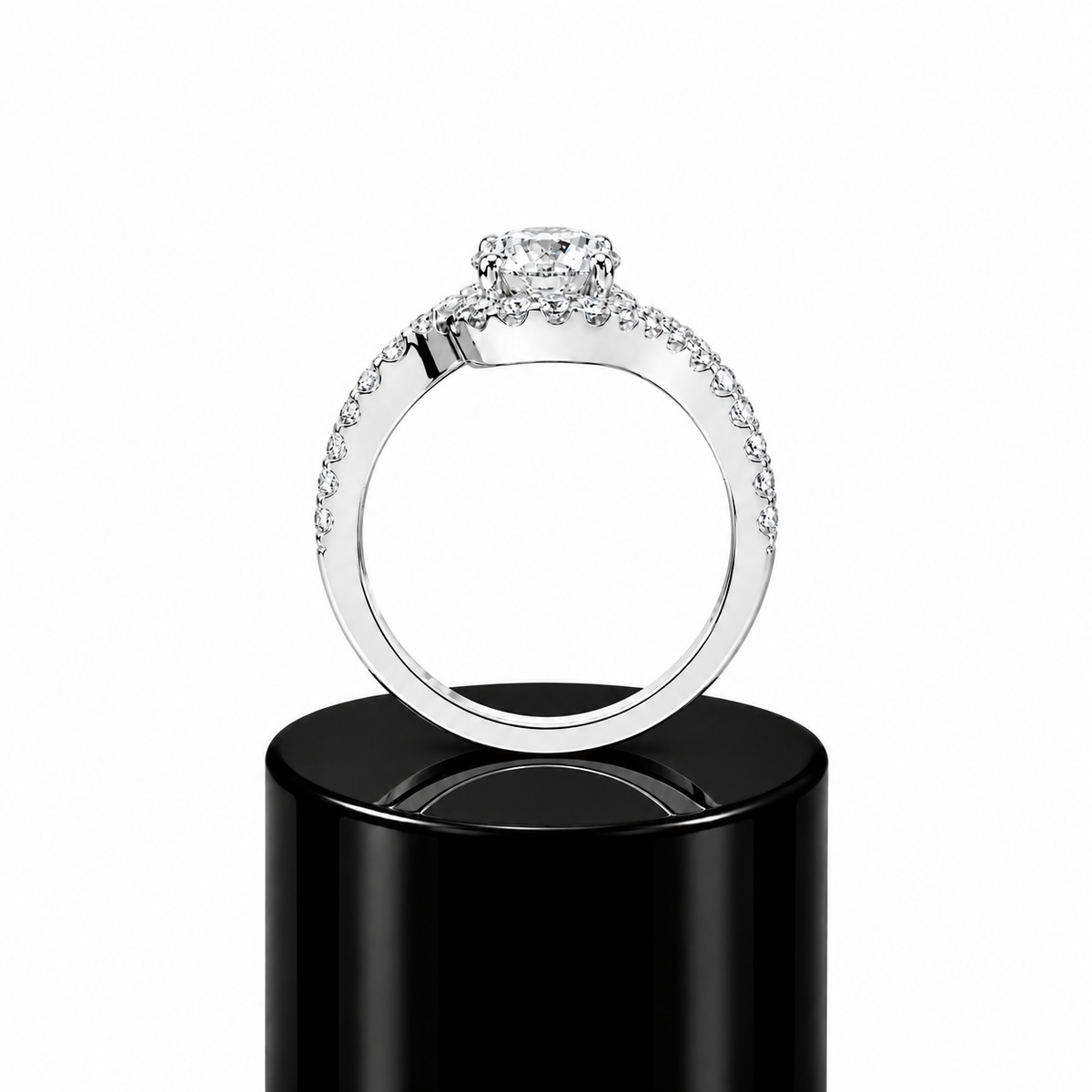 Intertwined Round Engagement Ring