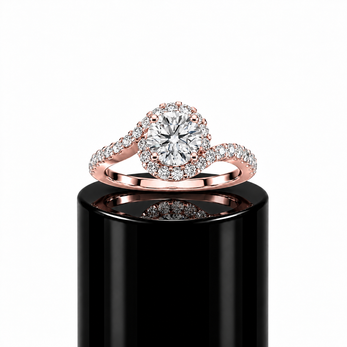 Intertwined Round Engagement Ring