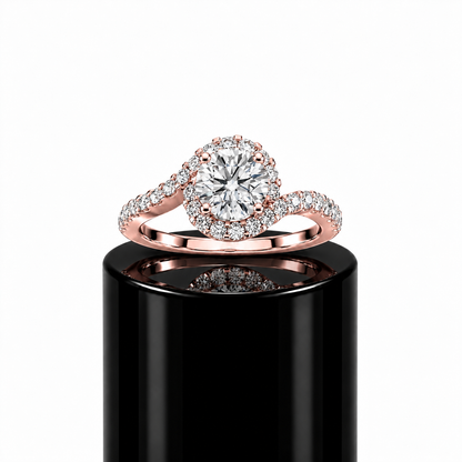 Intertwined Round Engagement Ring