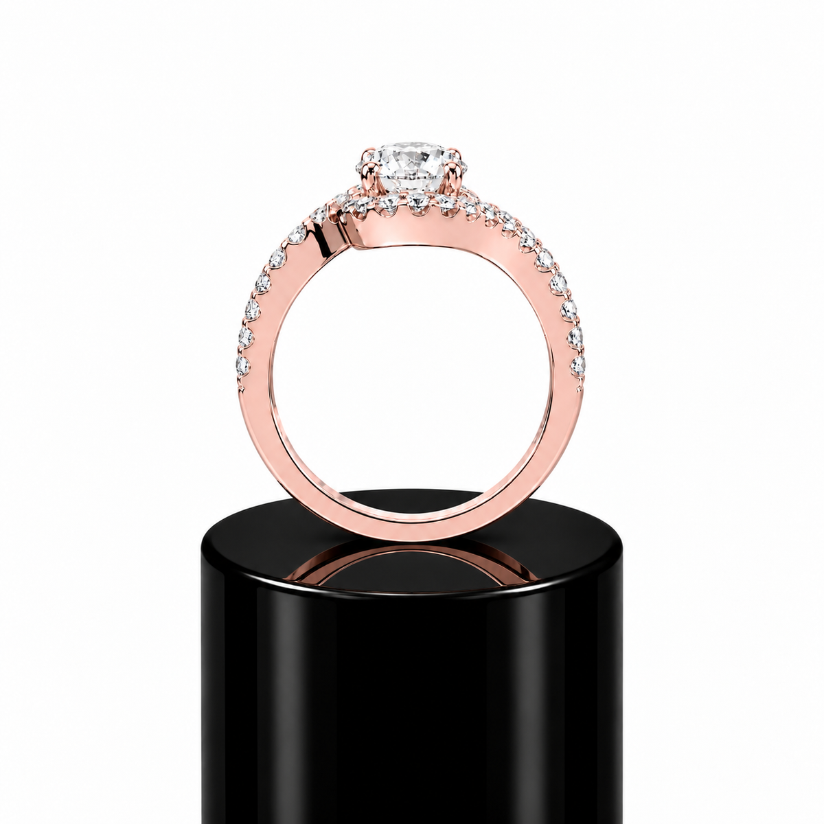 Intertwined Round Engagement Ring
