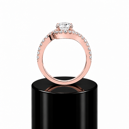 Intertwined Round Engagement Ring