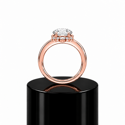 Round Crowned Diamond Engagement Ring