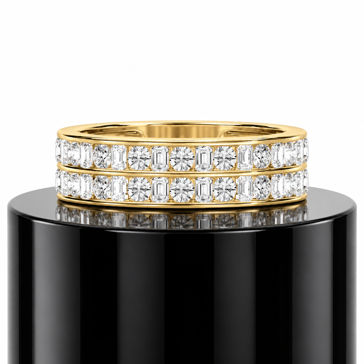 Emerald Fusion Diamond Band