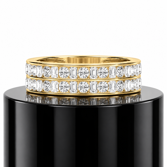Emerald Fusion Diamond Band