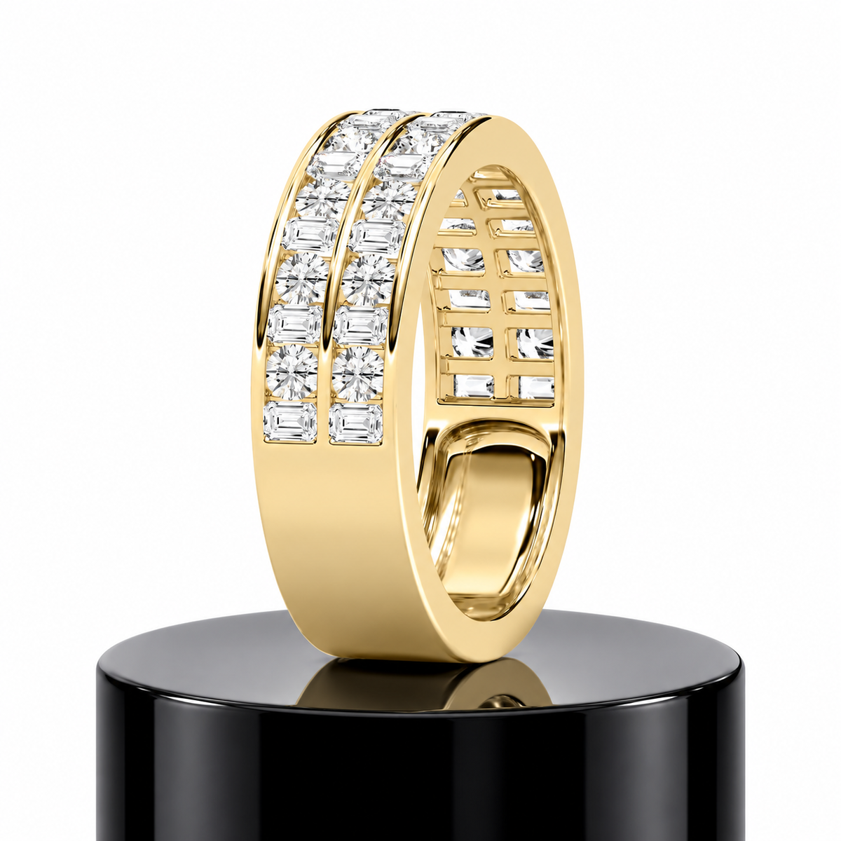 Emerald Fusion Diamond Band
