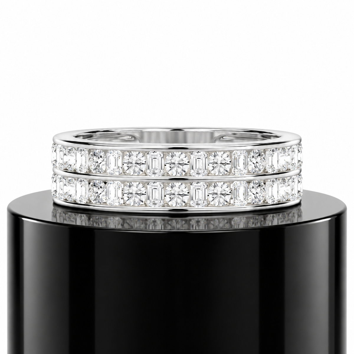 Emerald Fusion Diamond Band