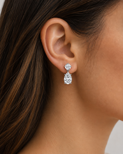 Pear Drop Diamond Earrings