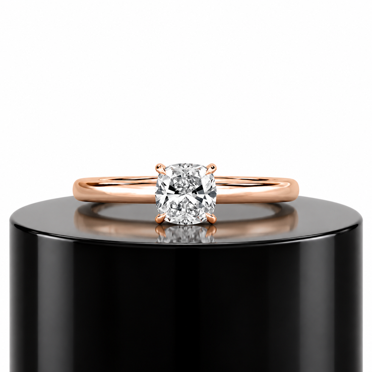Cushion Hidden Halo Ring