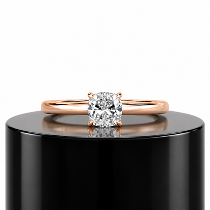Cushion Hidden Halo Ring
