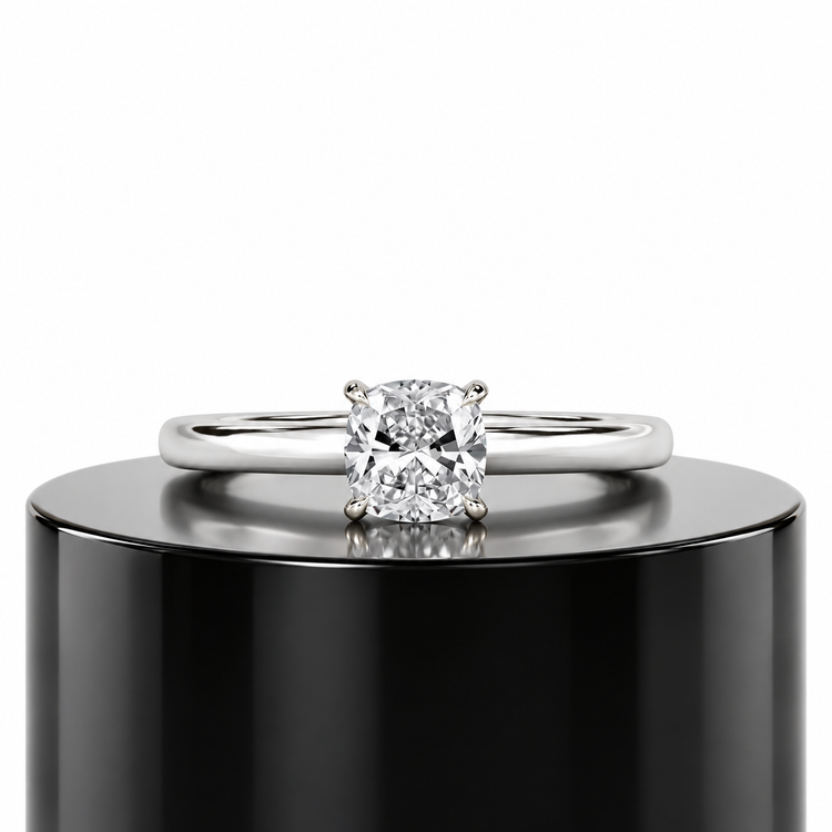 Cushion Hidden Halo Ring