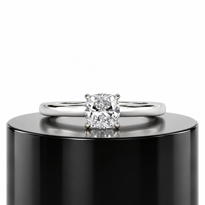 Cushion Hidden Halo Ring