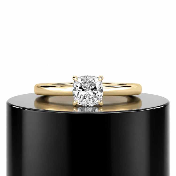 Cushion Hidden Halo Ring