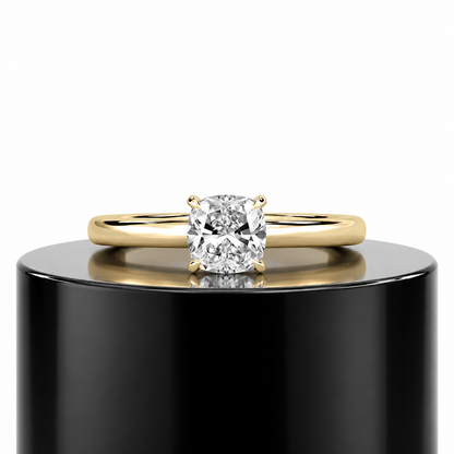 Cushion Hidden Halo Ring