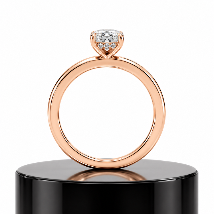 Cushion Hidden Halo Ring