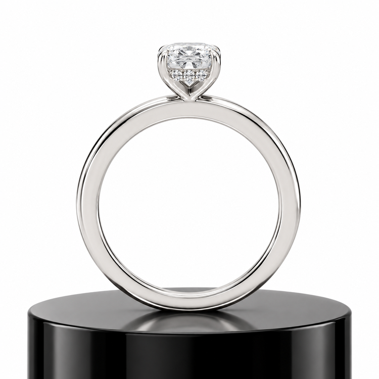 Cushion Hidden Halo Ring
