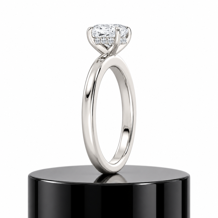 Cushion Hidden Halo Ring