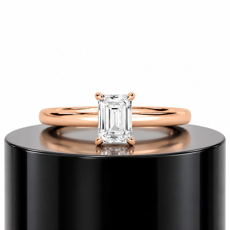 Emerald Hidden Halo Ring