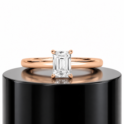 Emerald Hidden Halo Ring