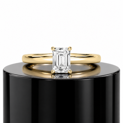 Emerald Hidden Halo Ring