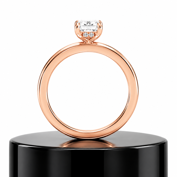 Emerald Hidden Halo Ring