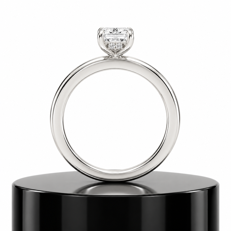Emerald Hidden Halo Ring