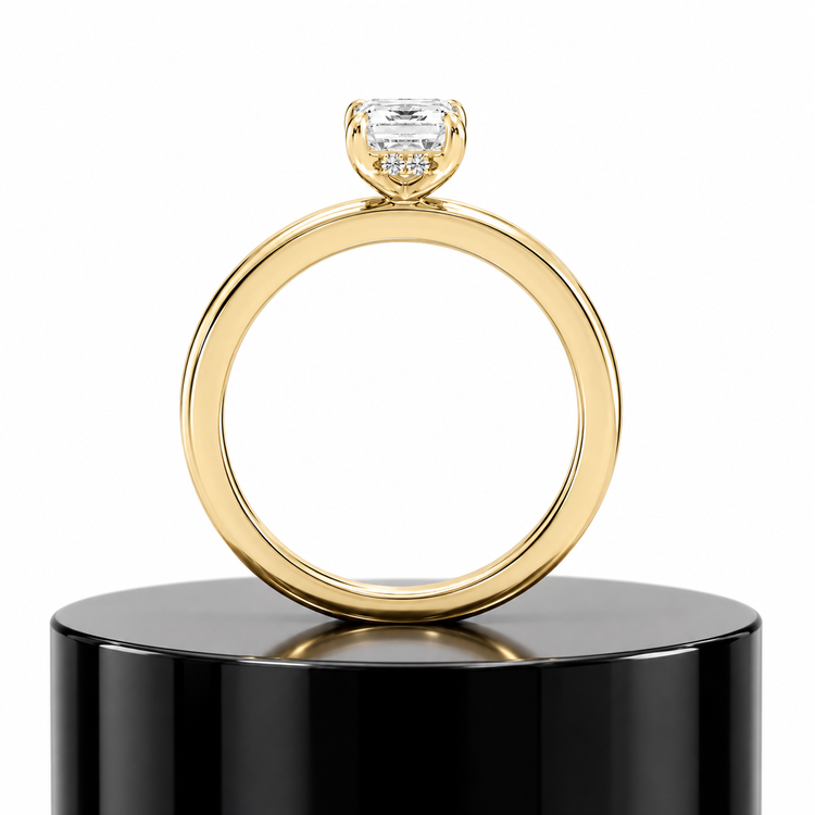 Emerald Hidden Halo Ring