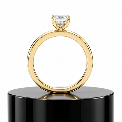 Emerald Hidden Halo Ring